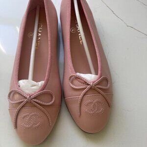 Chanel Ballet Flats size 36 - Pink leather - BRAND NEW, Never Worn!